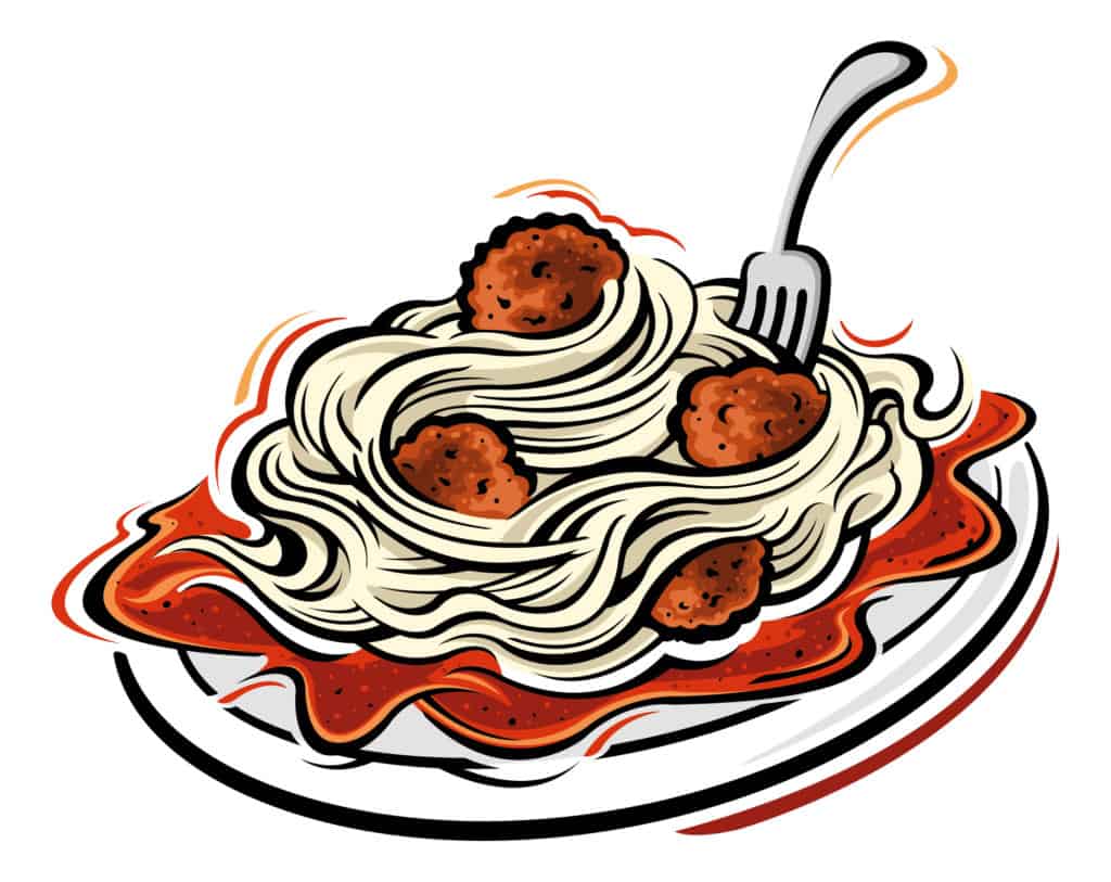spaghetti and meatballs - spelling punctuation and grammar 
