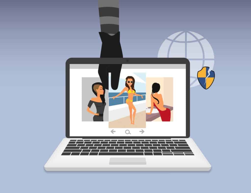 Stealing a photo from a social media platform