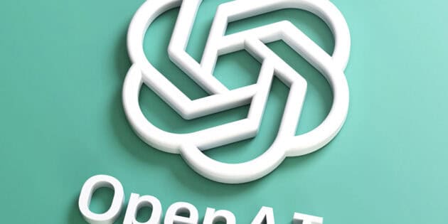 3D Open AI logo on green background