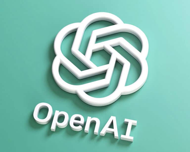 3D Open AI logo on green background